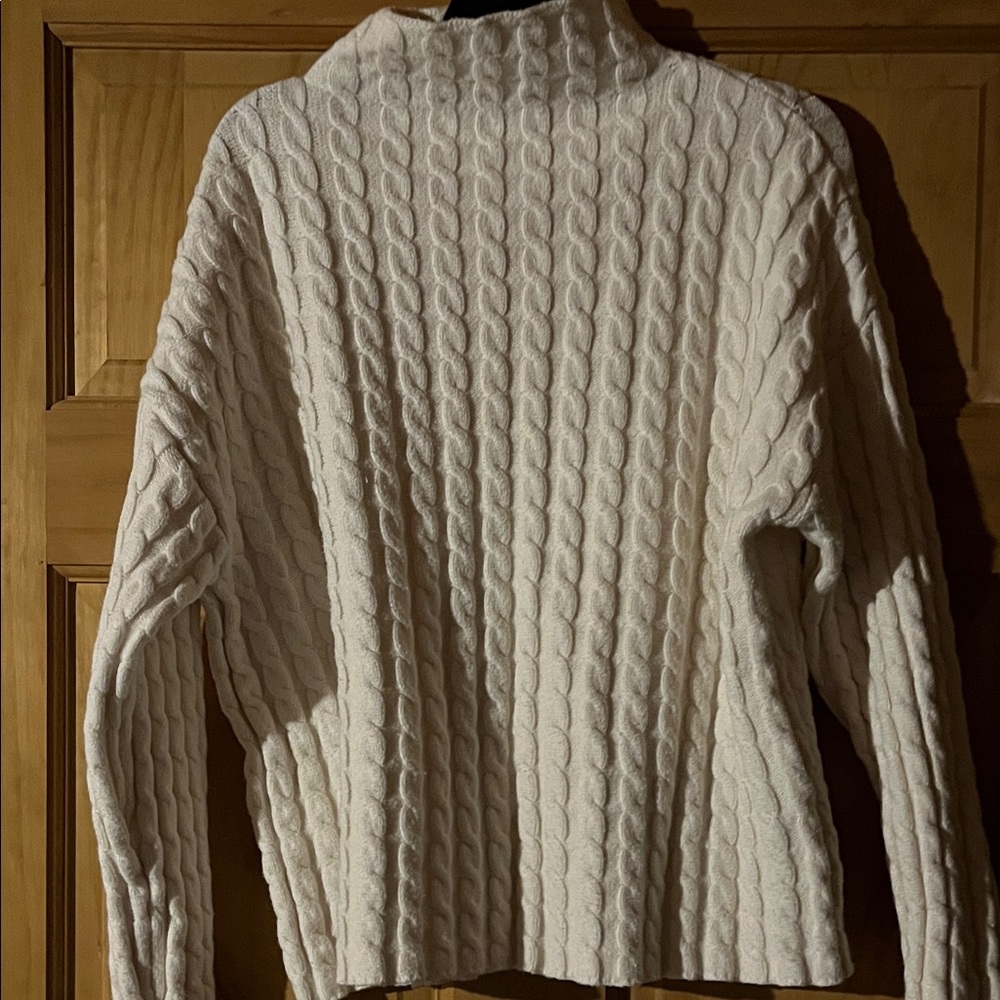 Philosophy Cream Cable Knit Turtleneck Sweater